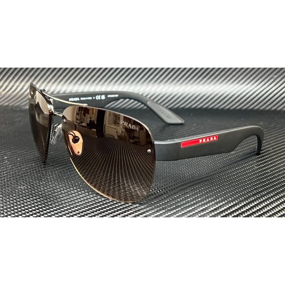 Prada Gunmetal Mens 64mm Sunglasses - Picture 1 of 4